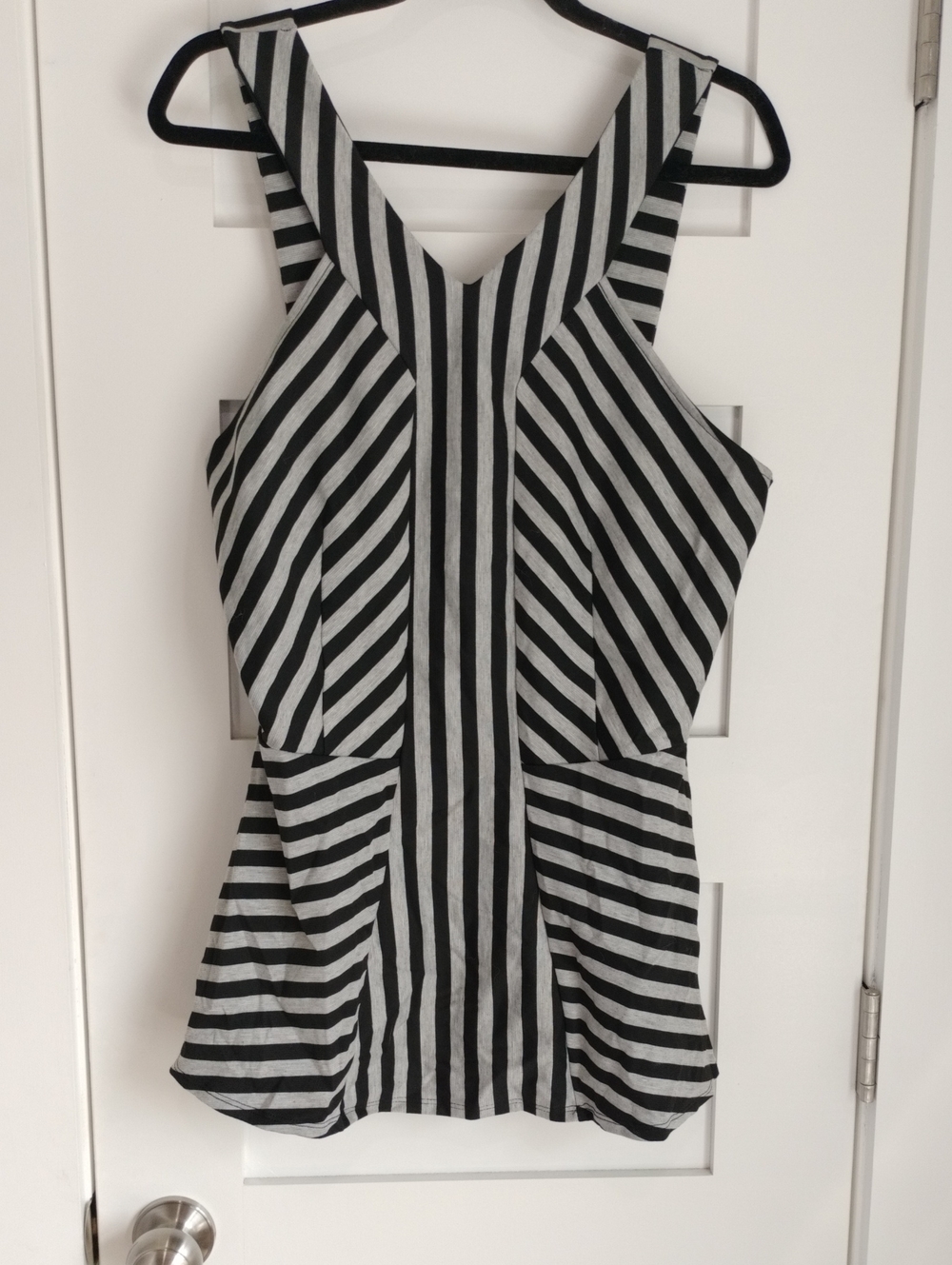 torrid Black and White Striped Fit & Flare Top